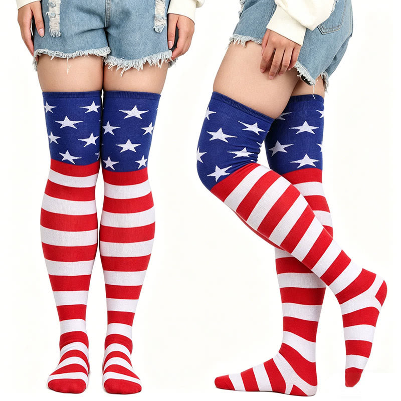 Chaussettes hautes à rayures étoilées (3 paires) - image 0