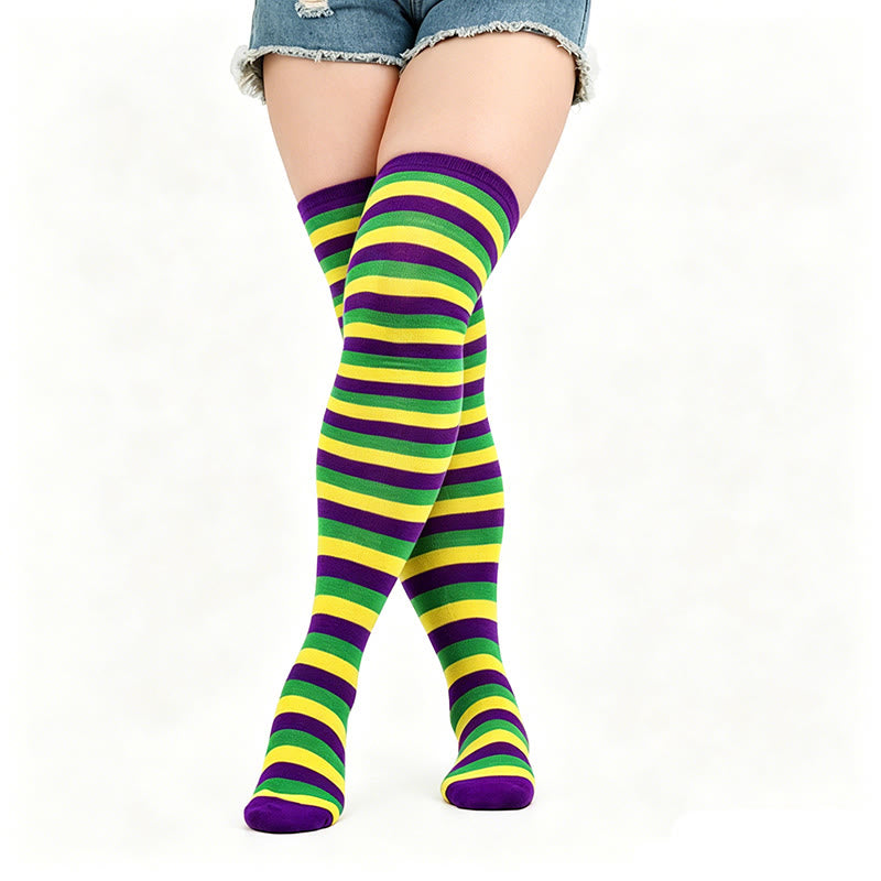Chaussettes hautes à rayures étoilées (3 paires) - B - One Size - image 3