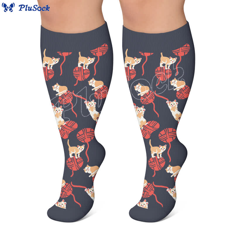 Chaussettes de compression Night Cat grande taille - image 2