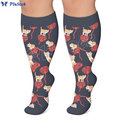 Chaussettes de compression Night Cat grande taille - image 2