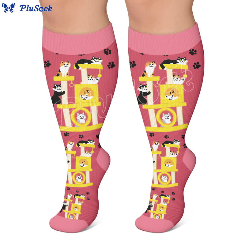 Chaussettes de compression Night Cat grande taille - image 3
