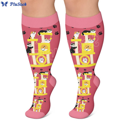 Chaussettes de compression Night Cat grande taille - image 3