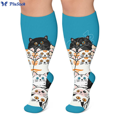Chaussettes de compression grandes tailles à motif empreintes de pattes - image 2