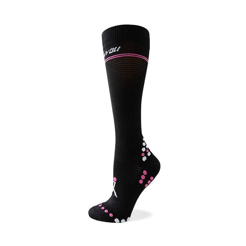 Chaussettes de compression montantes en maille gaufrée - Noir - EU36-42(US3-8.5) - image 1