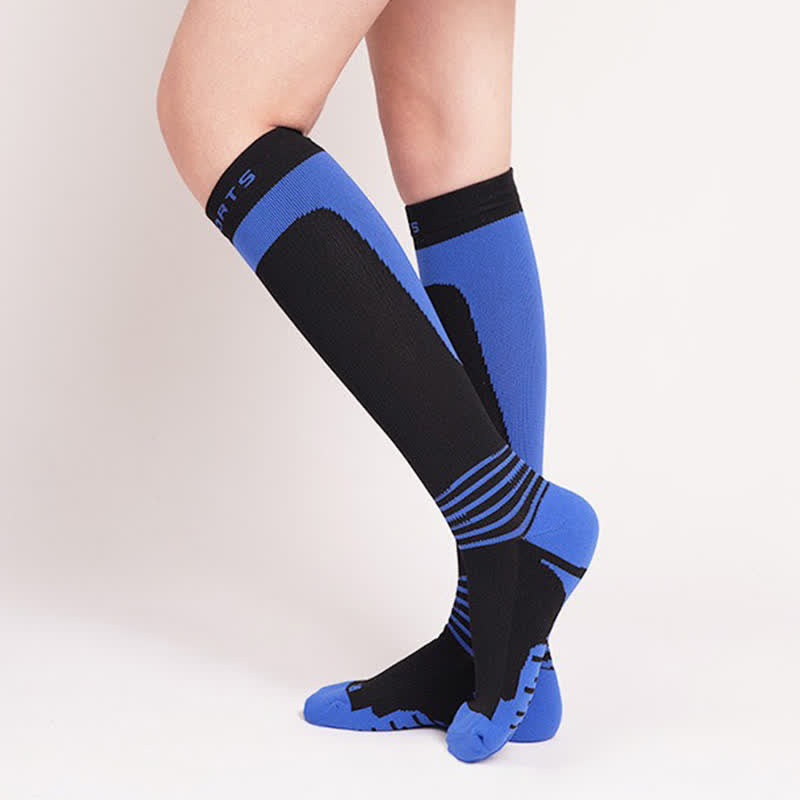Chaussettes de compression à rayures dégradées - Noir - EU36-42(US3-8.5) - image 5