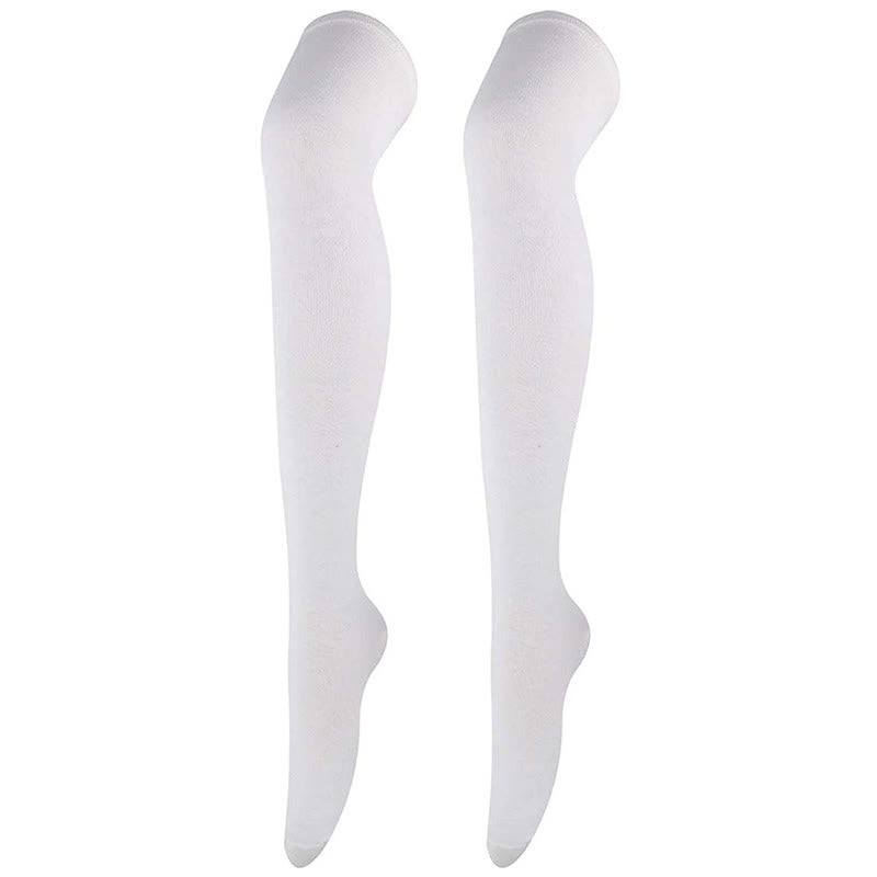 Chaussettes hautes souples et décontractées (6 paires) - Blanc - One Size - image 6
