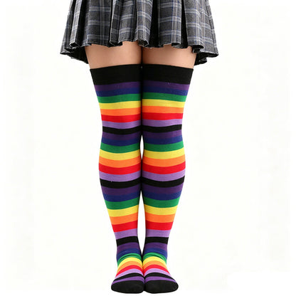 Chaussettes hautes à rayures arc-en-ciel - UN - One Size - image 3