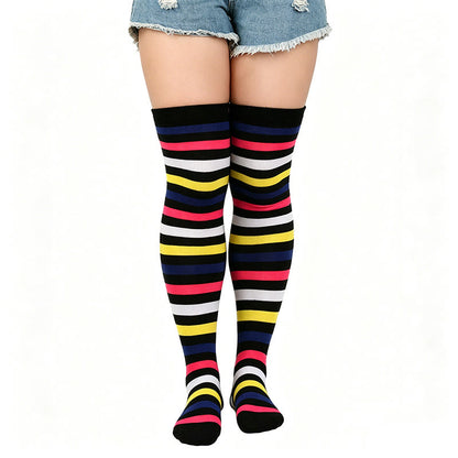 Chaussettes hautes à rayures arc-en-ciel - G - One Size - image 9