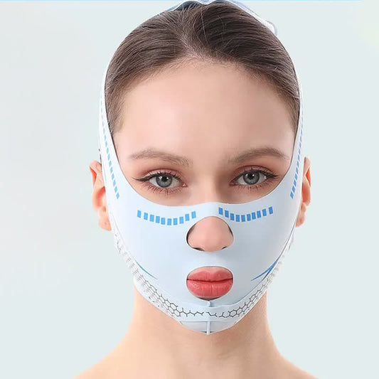 Enveloppement facial liftant en graphène en forme de V - Bleu - image 0