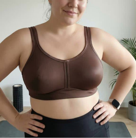 Soutien-gorge sans armatures à col rond et bretelles larges - image 0
