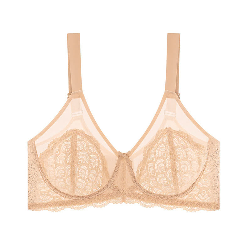 Soutien-gorge à couvrance totale, confortable et en dentelle offrant un bon maintien - Nu - 46 - F - image 6