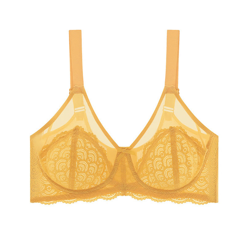 Soutien-gorge à couvrance totale, confortable et en dentelle offrant un bon maintien - Jaune - 46 - F - image 8