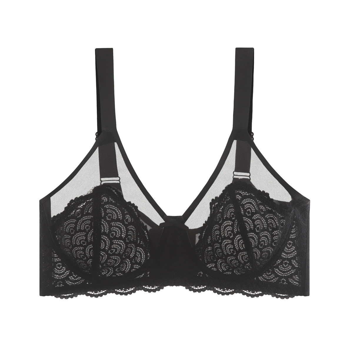 Soutien-gorge à couvrance totale, confortable et en dentelle offrant un bon maintien - Noir - 46 - F - image 9