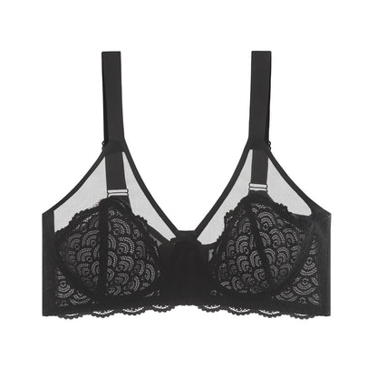 Soutien-gorge à couvrance totale, confortable et en dentelle offrant un bon maintien - Noir - 46 - F - image 9