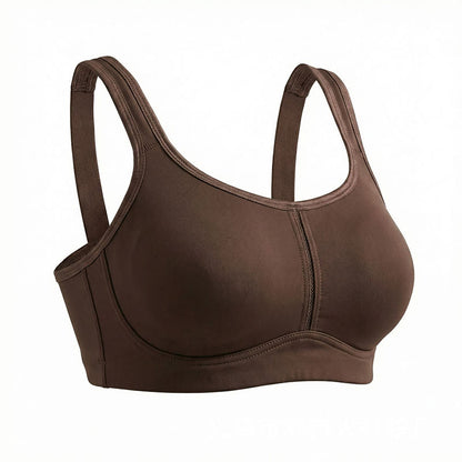 Soutien-gorge sans armatures à col rond et bretelles larges - Café - 48 - D - image 3