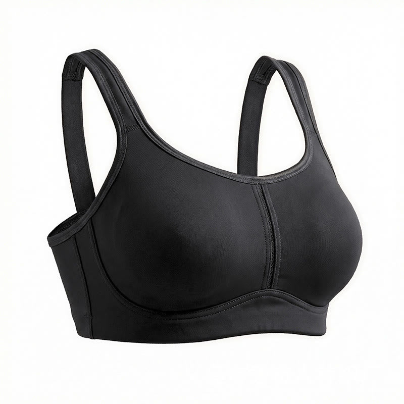 Soutien-gorge sans armatures à col rond et bretelles larges - Noir - 48 - D - image 4