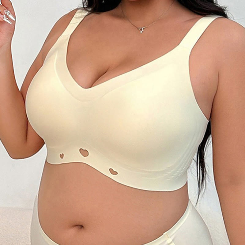 Soutien-gorge sans armatures à col en V souple et sans coutures - image 1