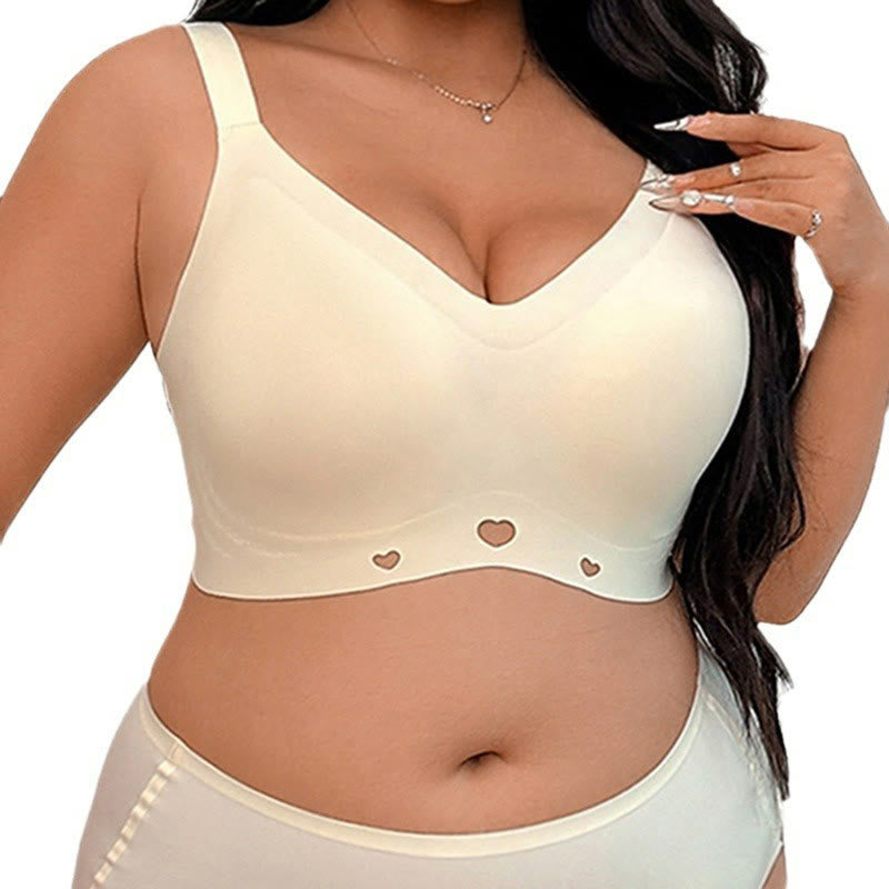 Soutien-gorge sans armatures à col en V souple et sans coutures - image 2
