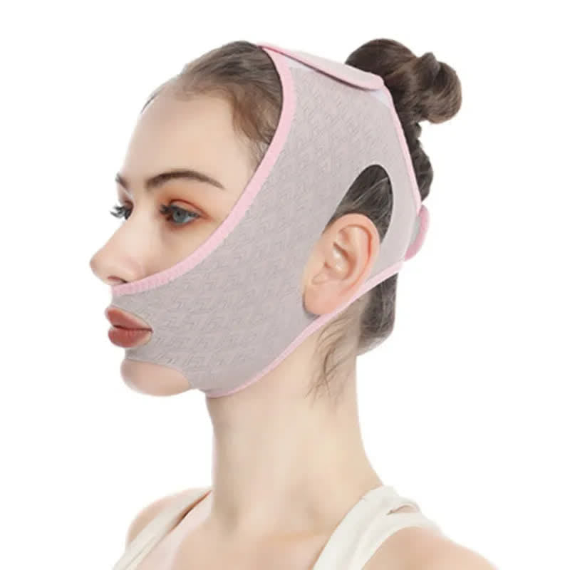 Bandage facial élastique ComfortFit en forme de V pour muscle masséter - image 1