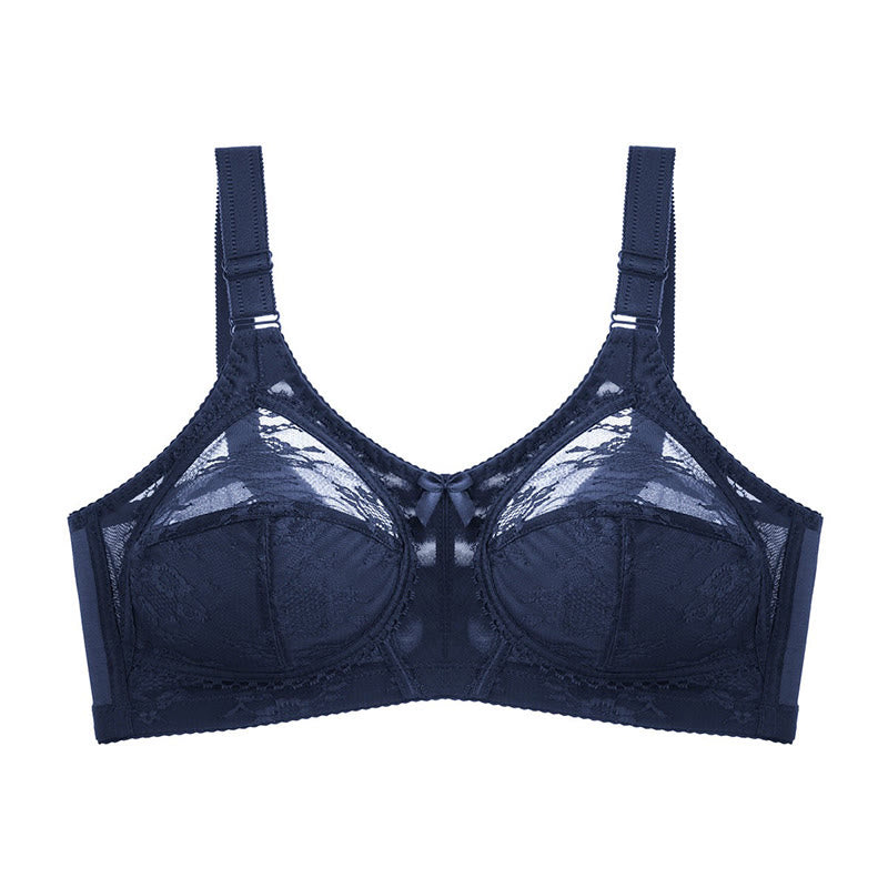 Soutiens-gorge à couvrance totale avec nœud en dentelle - Bleu foncé - 50 - D - image 10