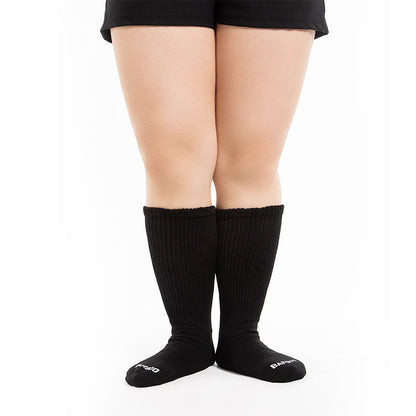 Chaussettes hautes en bambou grande taille, couleur unie (3 paires) - image 1