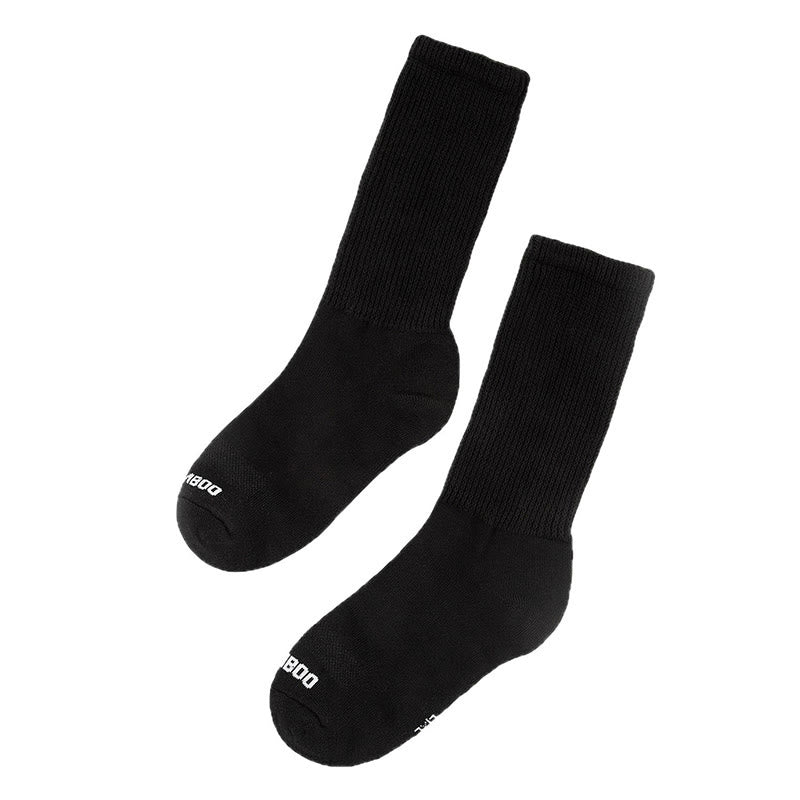 Chaussettes hautes en bambou grande taille, couleur unie (3 paires) - Noir - EU40-44 (US7-10) - image 8