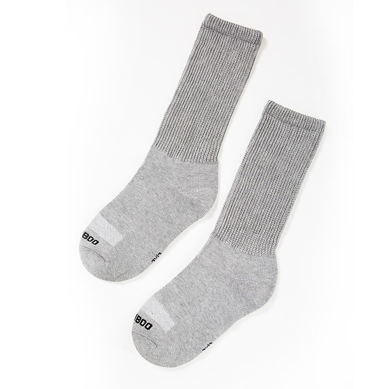 Chaussettes hautes en bambou grande taille, couleur unie (3 paires) - Gris - EU40-44 (US7-10) - image 10