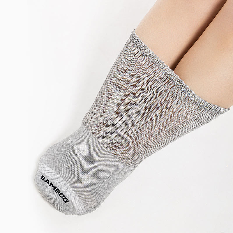 Chaussettes hautes en bambou grande taille, couleur unie (3 paires) - image 6