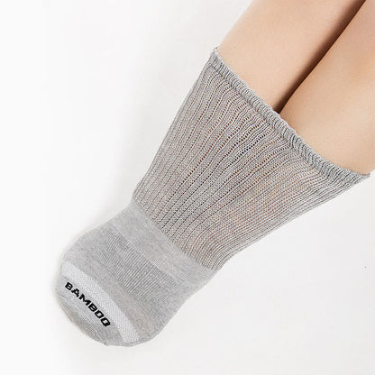 Chaussettes hautes en bambou grande taille, couleur unie (3 paires) - image 6