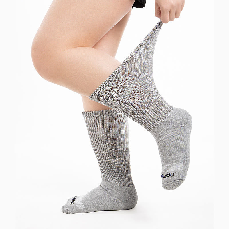 Chaussettes hautes en bambou grande taille, couleur unie (3 paires) - image 5