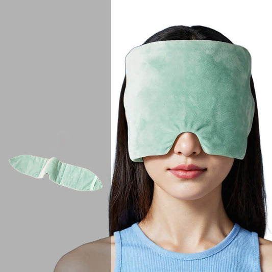 Masque de sommeil lesté ajustable en peluche - Vert - One Size - image 0