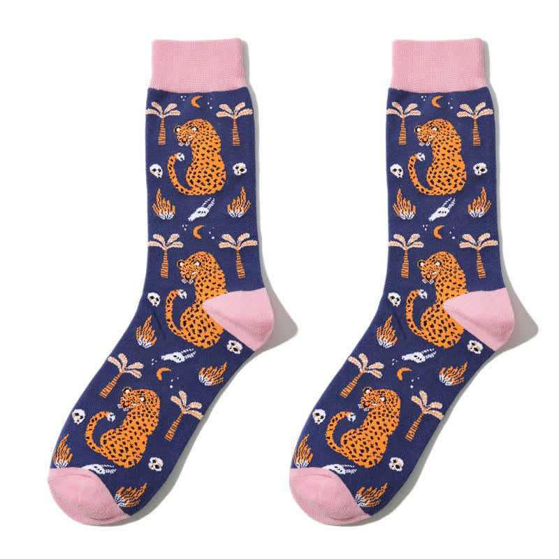 Chaussettes courtes à imprimé léopard forêt (3 paires) - Rose - EU38-45 (US5-11) - image 3