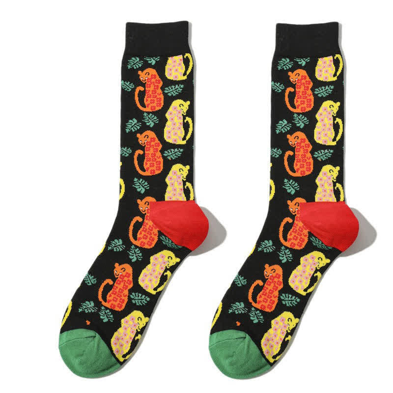 Chaussettes courtes à imprimé léopard forêt (3 paires) - Noir - EU38-45 (US5-11) - image 4