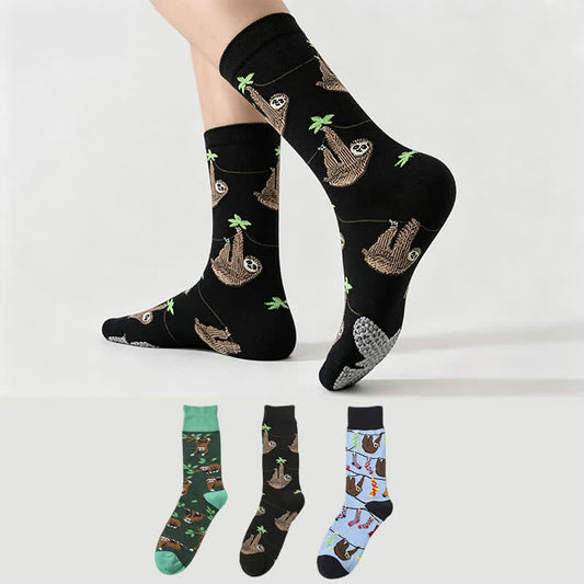 Chaussettes Sloth Grip Quarter (3 paires) - Multicolore - EU38-45 (US5-11) - image 0