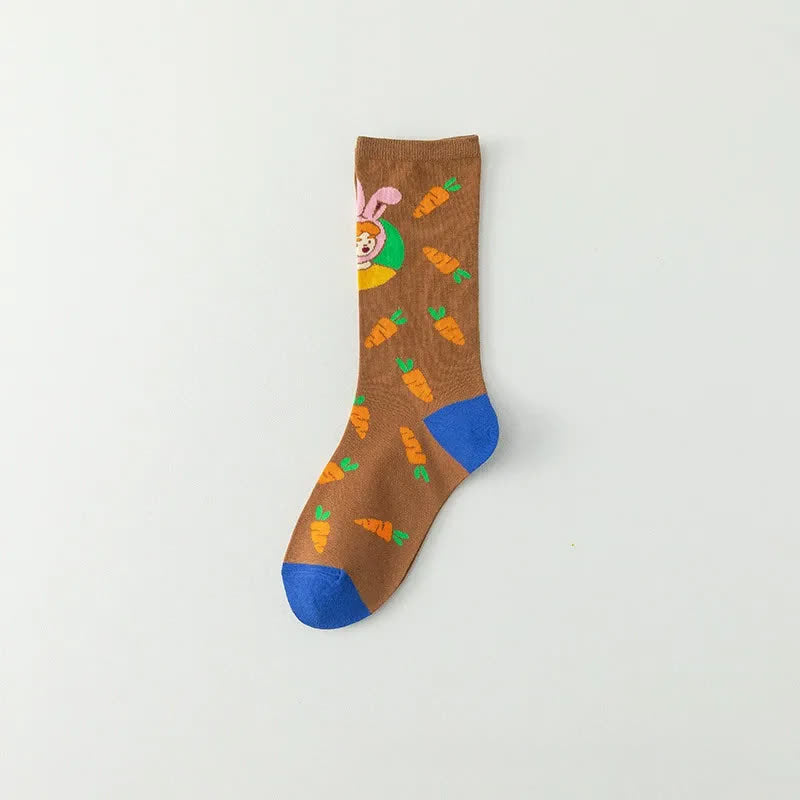 Chaussettes à carreaux amusantes (4 paires) - Bleu - EU36-40(US3-7) - image 2