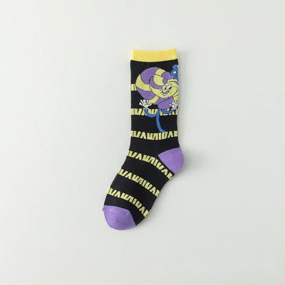 Chaussettes à carreaux amusantes (4 paires) - Violet - EU36-40(US3-7) - image 4