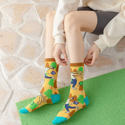 Chaussettes courtes à motifs de personnages de dessins animés mignons (4 paires) - image 2