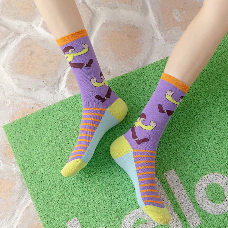 Chaussettes courtes à motifs de personnages de dessins animés mignons (4 paires) - image 4