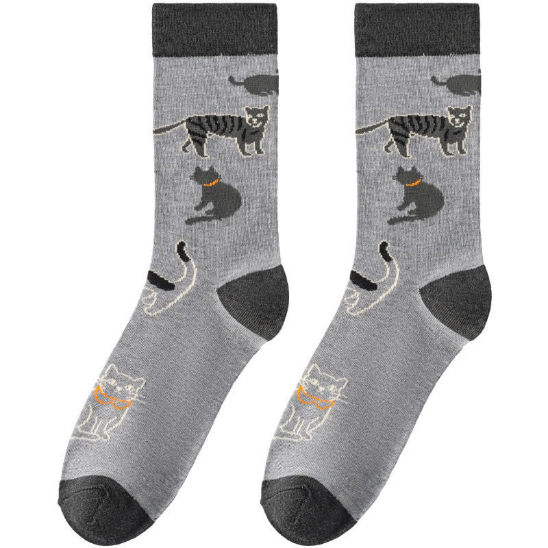 Chaussettes courtes à motif chat mignon (4 paires) - image 7
