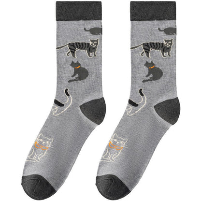 Chaussettes courtes à motif chat mignon (4 paires) - image 7