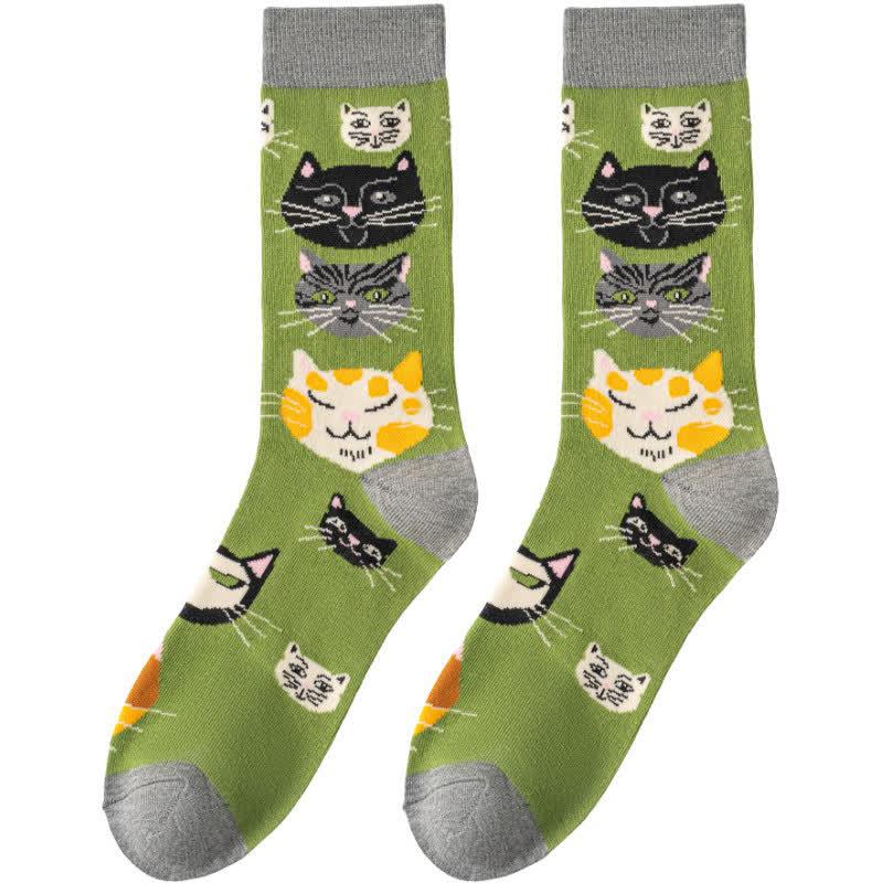 Chaussettes courtes à motif chat mignon (4 paires) - image 6