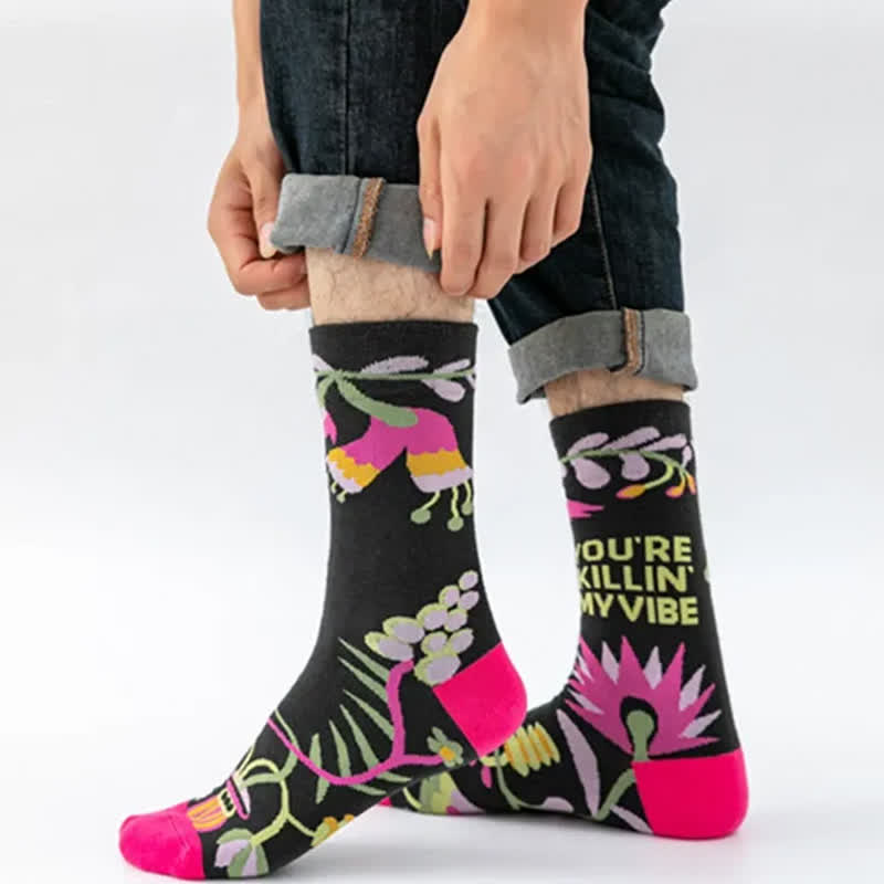 Chaussettes courtes à motifs floraux colorés et amusants (5 paires) - image 2