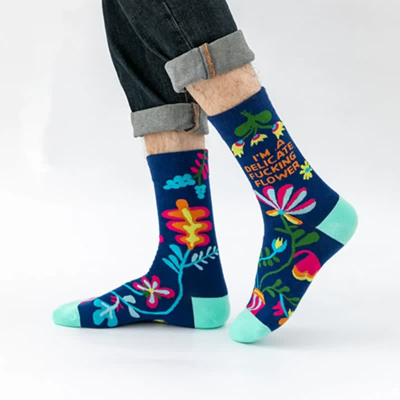 Chaussettes courtes à motifs floraux colorés et amusants (5 paires) - image 1