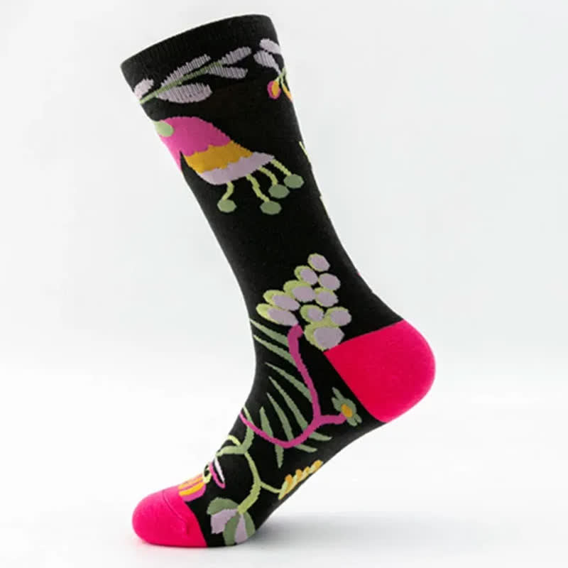 Chaussettes courtes à motifs floraux colorés et amusants (5 paires) - image 8