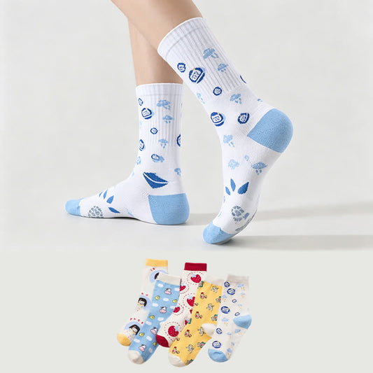 Chaussettes Daily Quarter à motif mignon et adorable (5 paires) - image 0