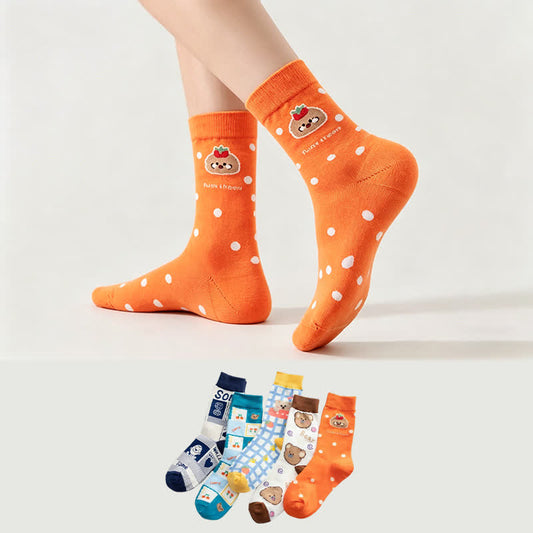 Chaussettes mignonnes à motifs d'animaux (5 paires) - image 0
