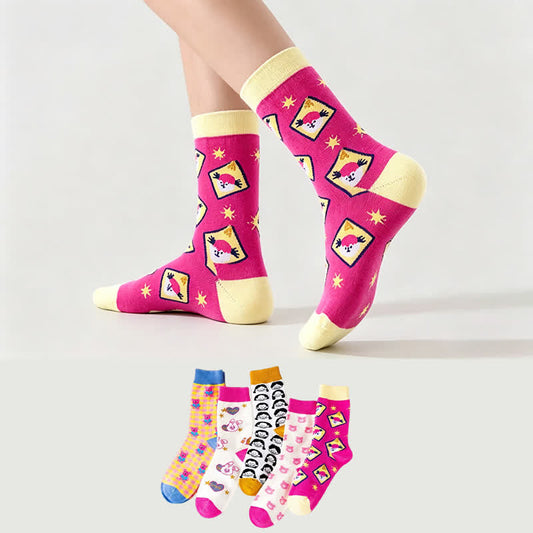 Chaussettes à motifs mignons (5 paires) - image 0