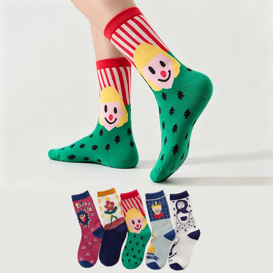 Chaussettes graphiques amusantes (5 paires) - image 0