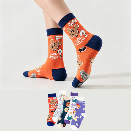Chaussettes courtes à motif ours mignon (5 paires) - image 0