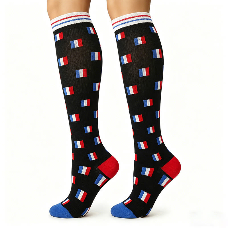 Chaussettes de compression aux couleurs des drapeaux nationaux (6 paires) - France - S/M - image 5